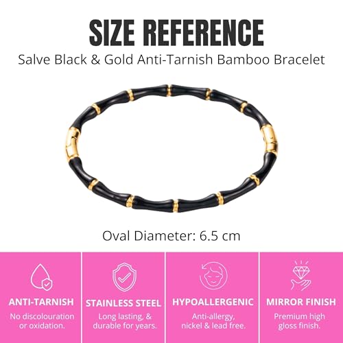 Image of SALVE Openable Bamboo Stainless Steel Bracelet for Women Stylish | Bangle Bracelet Kada, Aesthetic Accessories for Girls Bracelet | Minimal Jewellery for Women Chic Golden Bracelet