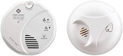 First Alert SCO501CN-3ST - Alarma inalámbrica de humo y monóxido de carbono interconectada y SA303CN3 con alarma de ionización de humo con botón de