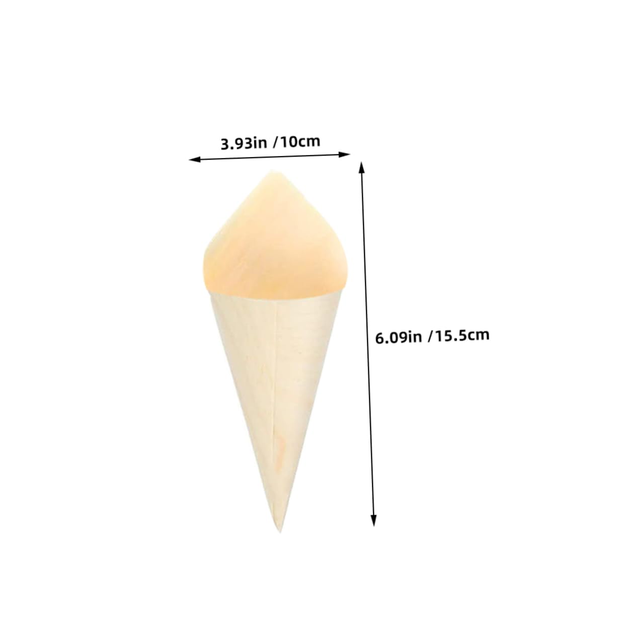 OSOLADY 50pcs Ice Cream Bucket Appetizers Party Wedding Confetti Cone Mini Ice Cream Cones Miniature Ice Cream Cones Waffle Cone Popcorn Cone Ice Cream Cone Sleeves Wood Cones Wooden Beige