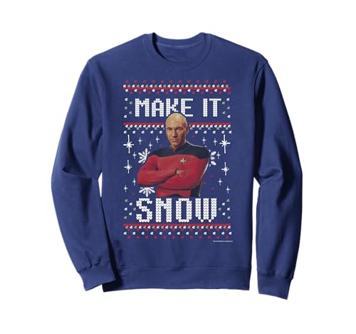 Star Trek Next Generation Make It Snow Christmas Sweatshirt,Long Sleeve