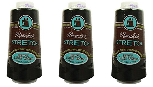 American & Efird Maxi Lock Hilo Elástico 2000yd Negro 3 Pack miniatura 1