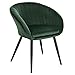 WOLTU 1 pièce Chaise de Salle à Manger rembourrée en Velours Pieds en métal,Chaise de réception Couleur Vert Foncé BH244dgn-1