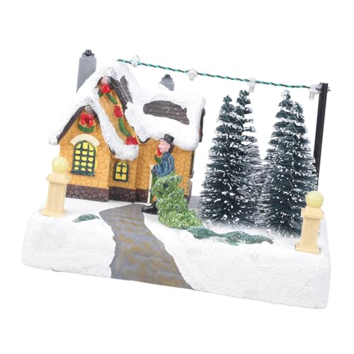 XAGMODSHN Caixas de música de Natal iluminadas com luzes LED com melodias natalícias e bateria USB para decoração de casa, caixas de música LED de Natal