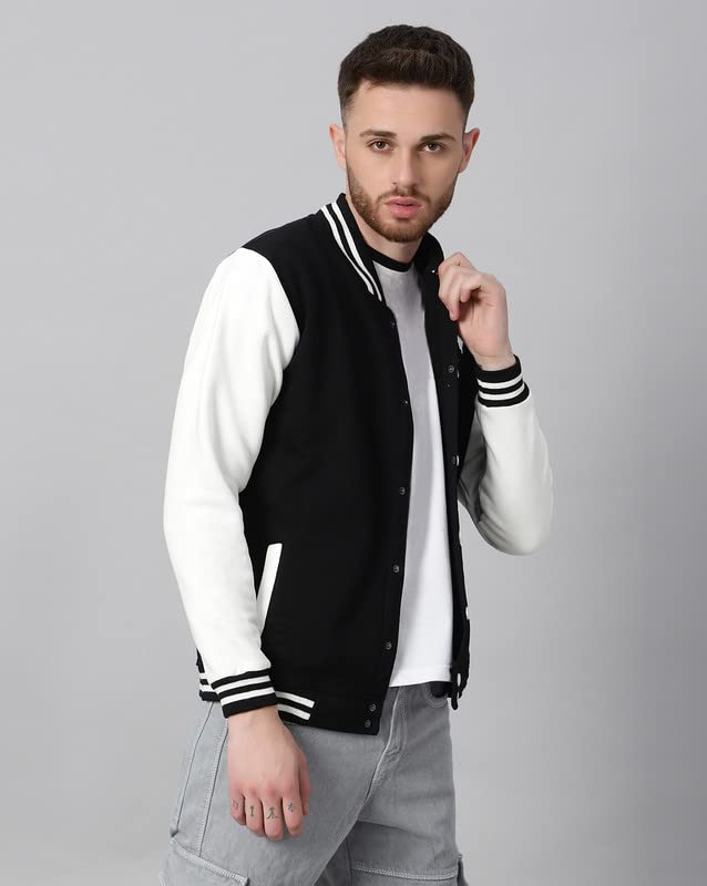 Image of BE SAVAGE Men's Cotton Blend Standard Length Varsity Jacket