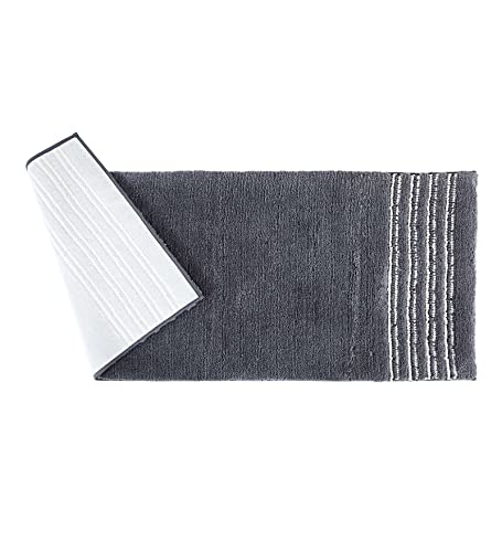Image of Obsessions Ultra Soft Solid Bath Runner - Premium 1950 GSM Density, Anti-Skid Safety Backing & Superior Absorbency for Quick-Dry Comfort (60x150 cm, Charcoal)