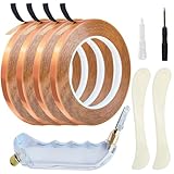 MEILVMEIJI 1 Stück Dunkel Bronze Klebeband 3/16 Zoll für verschmutzte Glasunternehmen, Hervorhebung präzises Schneiden und Permanent