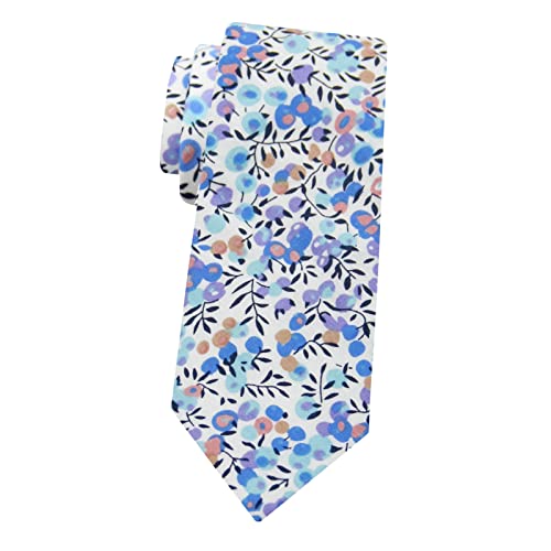 Image of Mantieqingway Men's Skinny Tie, Cotton Floral Ties for Men Wedding Necktie for Groom, Groomsmen, Missions, Dances