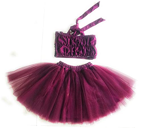 Image of TILISM New Born Baby Tutu Crop Top Skirt Dress with Hairband