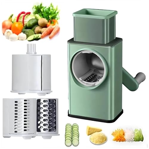 GAZIE Rotary Cheese Grater, Slicer Vegetable Cutter, Kitchen Accessories, Kitchen Mandoline Vegetable Slicer, Cheese Vegetable Slicer, Vegetable Chopper, Non-Slipable And Durable