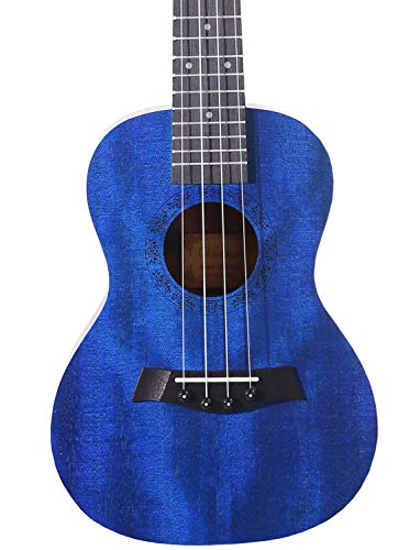 Vizcaya UK23C-BU Concert Ukulele Mahogany 23 inch with blue stain finish with Ukulele Accessories, Gig Bag, Strap, Nylon String, Electric Tuner, Picks