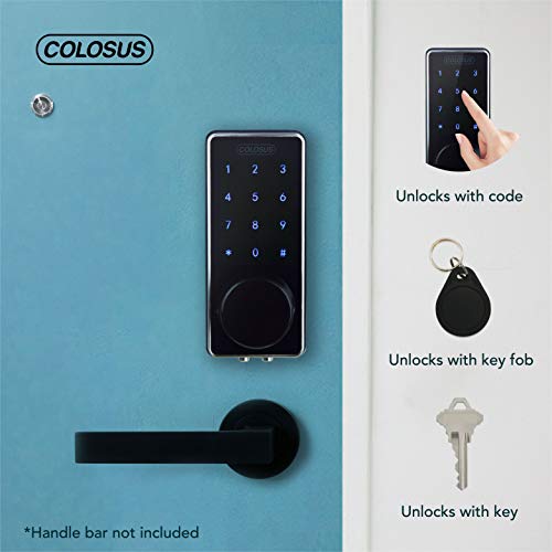 COLOSUS NDL626 Keyless Entry Deadbolt Smart Door Lock with Auto-Lock, Anti-Theft, Touchscreen Keypad– Up to 100 Users – Multiple Codes, 4 Key Fobs, 2 Keys - Thumbnail 2