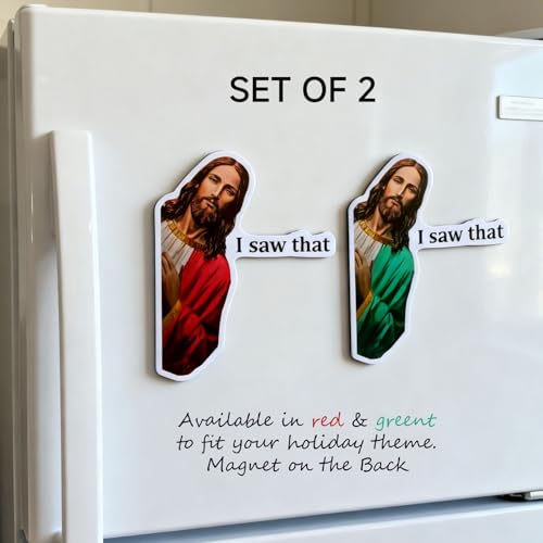 2 Imanes cristianos decorativos Jesus I Saw That 3.5 in miniatura 3