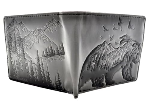 Shag Wear Mountain Bear Scene Billfold Wallet for Men