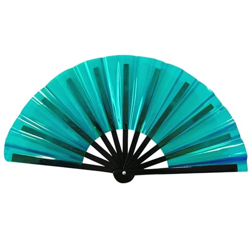 Ventilador de 27 cm con lámina y sonido de PVC clac, marco exquisito, decoración de boda, jardín vintage (verde, talla única)