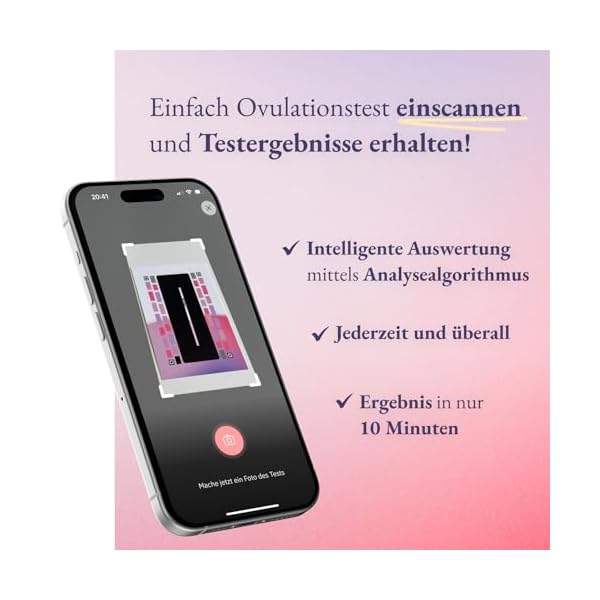 OVULY Ovulationstest | 50 x Fruchtbarkeitstest für Frauen mit App - Ovulationstest 20 miu - LH Test - Kinderwunsch Hilfsmittel – Bild 6