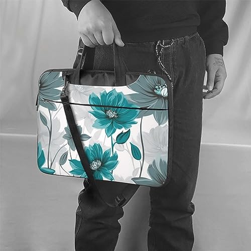 Housse PC portable fleurie bleu sarcelle pour protéger votre ordinateur - 2