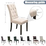 Dining Chair Cover,Dining Room Chair Covers Set of 2,Jacquard Stretch Kitchen Chair Cover,Detachable Washable Dining Chair Cover,Parsons Chair Slipcovers Protective,for Home,Restaurant,Banquet(Khaki) - Image 5