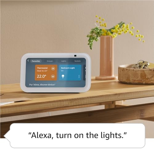 Echo Show 5 (Newest gen) I Smart display and alarm clock with clearer sound I Cloud blue - View 8