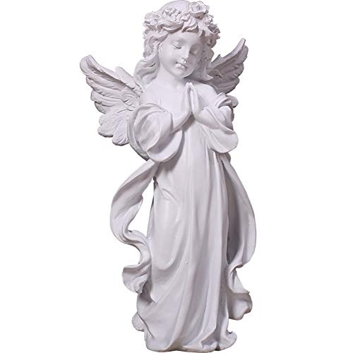 Statue de fée fleur ange en résine blanche pour décoration de table