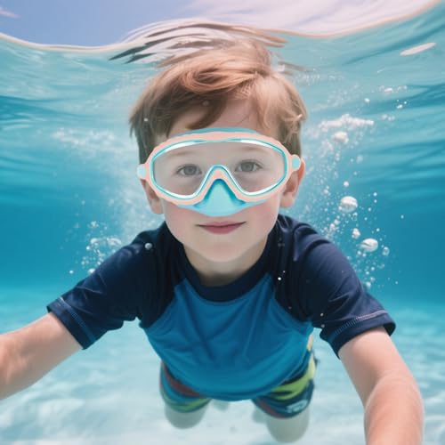 Gafas de natación infantiles con cubre nariz y ajuste cómodo para niños 2
