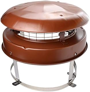 StoveMaestro Anti downdraught chimney pot cowl bird guard Terracotta colour, strap fix