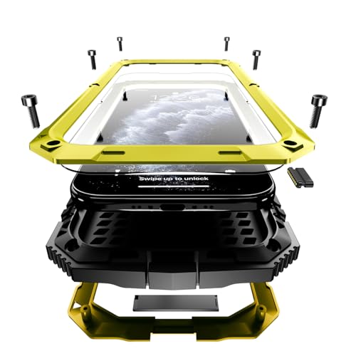 Lunivop for iPhone 16 Plus 6.7" Metal Heavy Duty Military Case Yellow by Lunivop - Used condition - US$14.85