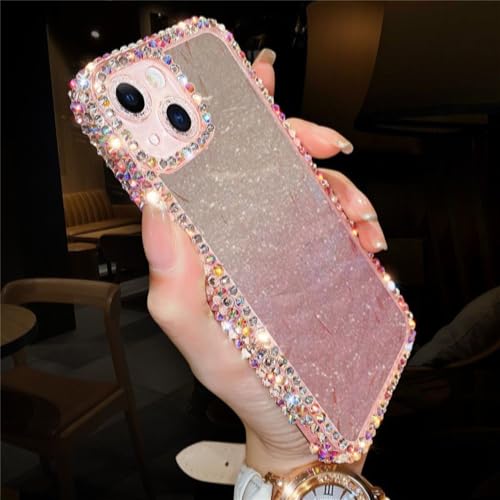 Coque pare-chocs en métal strass cristal diamant ENILSA luxueuse pour iPhone X rose