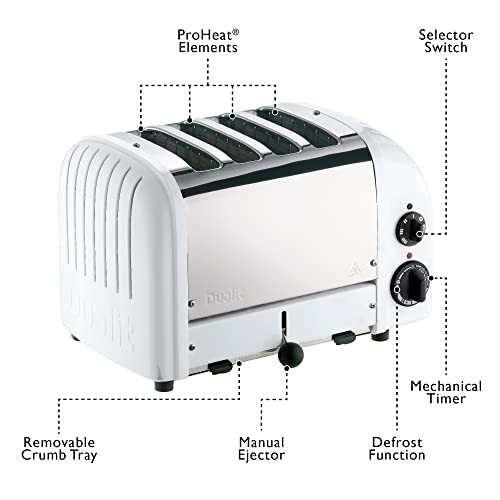 Dualit 4 Slice Toaster, White #TOP7