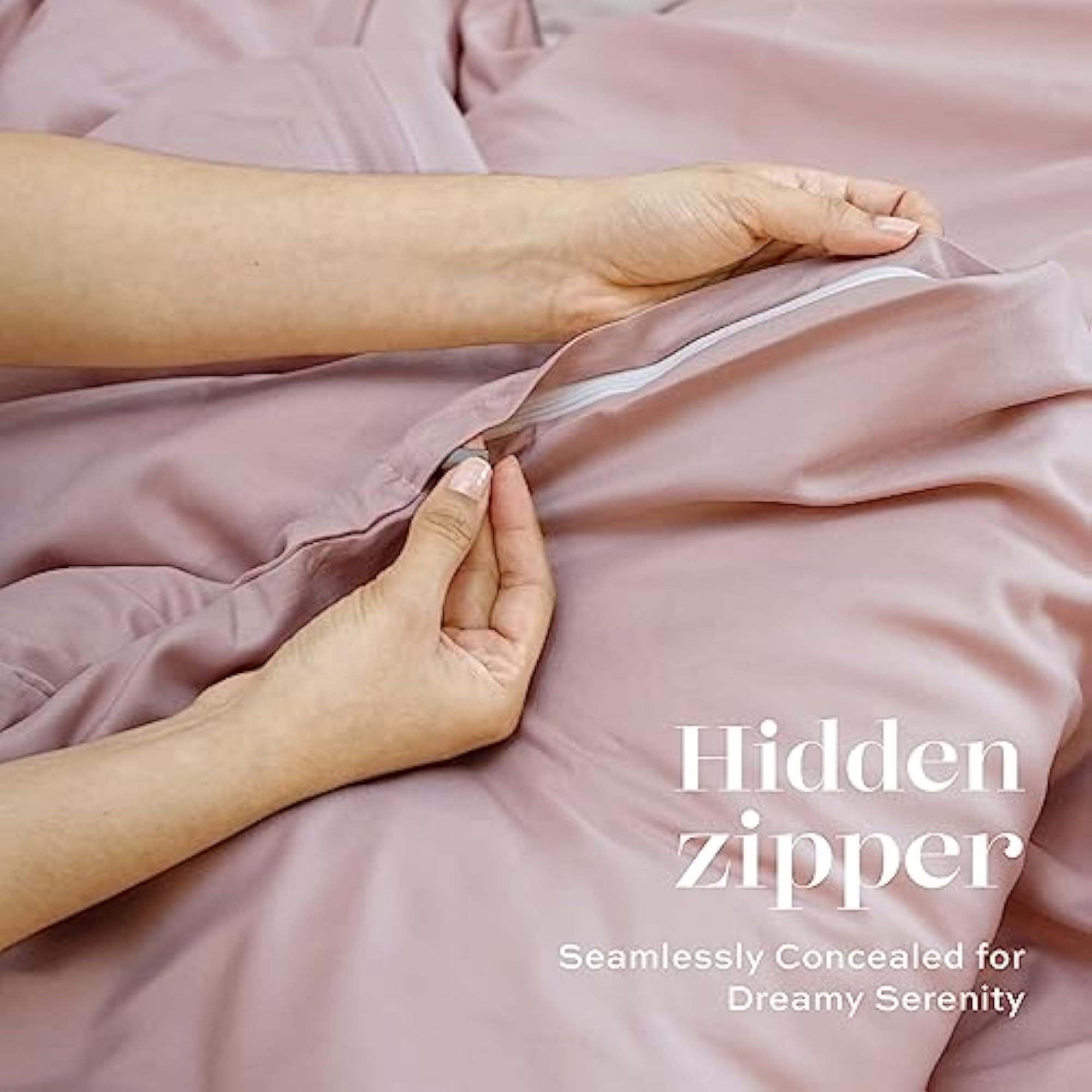 Pink Duvet Cover Queen Size, Microfiber Comforter Cover Set
