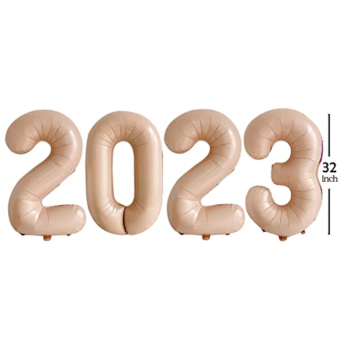 Goer 2023 Foil Number Balloons For 2023 New Year Eve Festival Party Supplies Graduation Decorations (Caramel,32 Inch) #TOP2