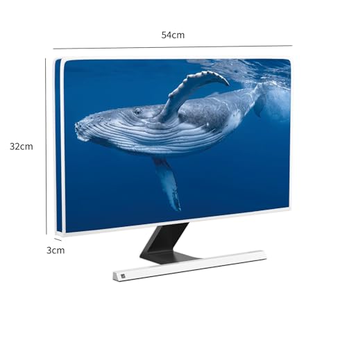Image of Whale Waterproof Computer Monitor Cover 22, 23, 24, 25 Inch Marine Animals Computer Screen Covers Oceanic Themed Anti-Static Dustproof Protective Cover for LCD /LED /HD PC Protector
