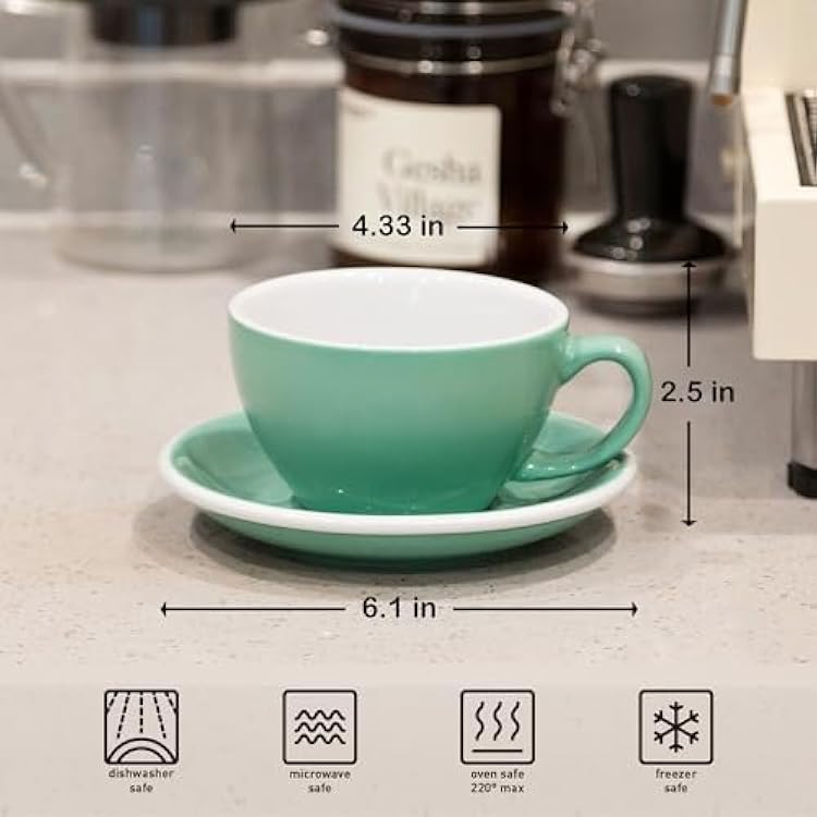 Loveramics Latte Art Mug with Saucer, 10 oz Ceramic Seychelles | Ubuy