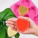 BAKER DEPOT 6 Holes Heart Shaped Silicone Mold For Chocolate Cake Jelly Pudding Handmade Soap Mould Candy Making Set of 2