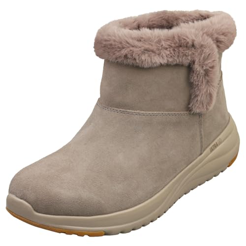 Skechers Botas de tobillo para mujer On the Go Joy, Gamuza gris pardo oscuro, 38 EU