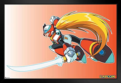 Poster Foundry Mega Man Zero Jump Video Game Video Gamer Classic Retro Vintage 90s Gaming Megaman Capcom Legacy Collection Megaman 11 Mega Man X Dr Wily Stand or Hang Wood Frame Display 9x13