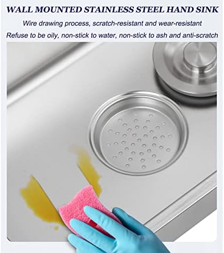 Stainless Steel Wall Mount Mini Sink - Compact Handwashing Basin for Restaurants, Bars, RVs & Garages - Durable & Stylish Small Bathroom Laundry Tub