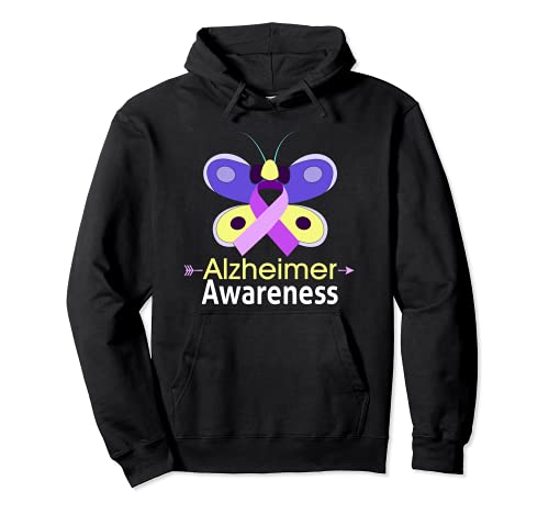 Ruban papillon Alzheimer Sensibilisation à la maladie de l'Alzheimer Sweat à Capuche