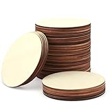 【Premium DIY Material】- Contains a pack of 48 unfinished wood circles, each precisely 4 inches in diameter with a consistent thickness. This essential supply supports multiple art and craft projects. 【Smooth Surface for Decorating】- Each round featur...