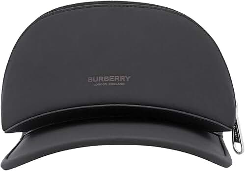 BURBERRY Black Zip Detail Visor Hat, Size Small at Amazon Women's