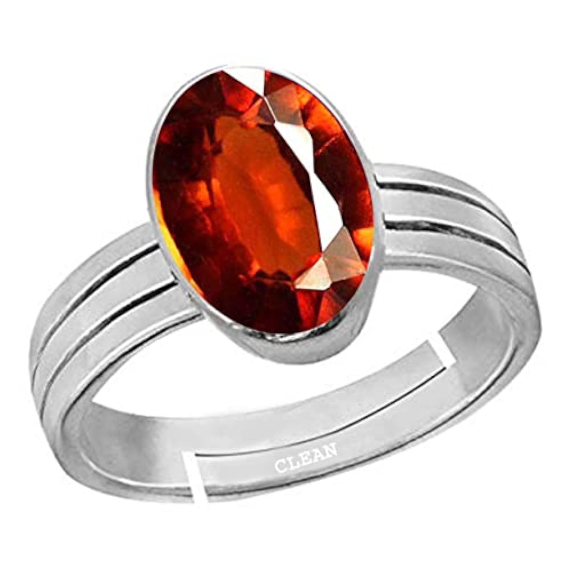 Women's Hessonite Adjustable Ring, Certified Natural Gemstone