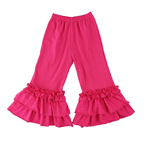Wennikids Infant/Toddler Girls Stretchy Flare Pants w/Ruffles 1-6T Medium Hot Pink