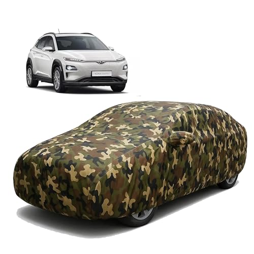 Image of Sulfar 100% Waterproof Car Body Cover Compatible with Mirror for Hyundai kona with Long Lasting Durable Material (Triple Stitched, Full Bottom Elastic, Camouflage Army)
