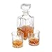 Produktbild Relaxdays Whiskyset 3-teilig, Gastro, Whiskygläser (250 ml) u. Glaskaraffe, feines Kristallglas, Hausbar, transparent