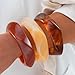 Chunky Resin Acrylic Bangle Bracelets for Women, Statement Wide Geometric Bangles Set, Fashion Stackable Bracelet Trendy Jewelry Gift