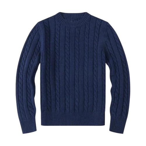 Men's Crew Neck Pullover Knit Sweater Casual Comfortable for Sports Winter Outdoor Activities with Full Sleeve Tops