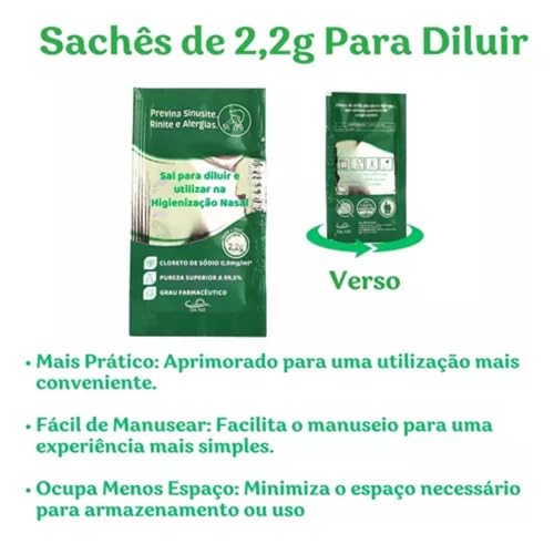 Kit C/60 Unidades Soro Fisiológico Sachê em Pó