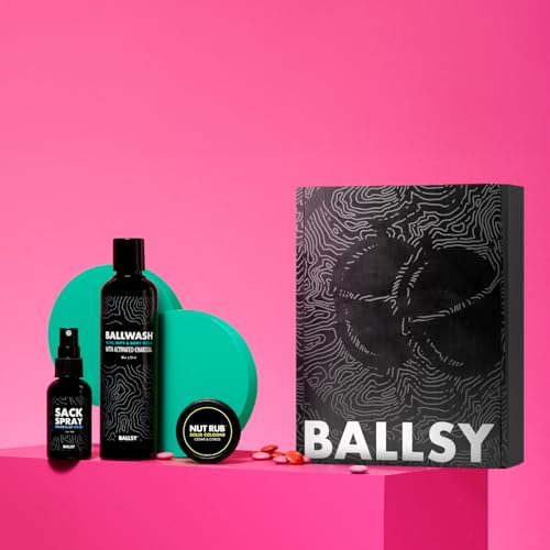 Ballsy Sack Pack, Men's Fresh Kit, Includes Body Wash, Deodorizing Spray and Cologne Rub, Men's Body Care, Ball Wash for Men Gift Pack, Citrus & Cedar