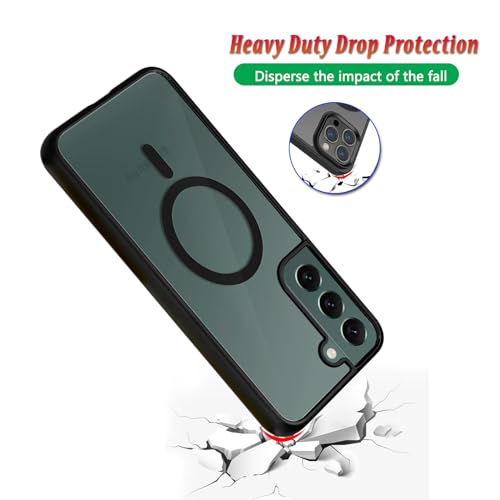 Image of Amazon Brand - Solimo Thermoplastic Polyurethane Case Compatible with Mag-Safe Wireless Charging Slim Back Cover with Inner Magnetic Ring for Samsung Galaxy S22 5G - Black