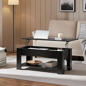 Yaheetech Black Lift Top Coffee Table with Storage for Living Room, 38.6" — photo 2 of 6