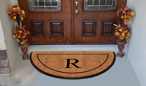 A1 Home Collections Natural Coir Flock Monogrammed Door Mat For Front Door #TOP2